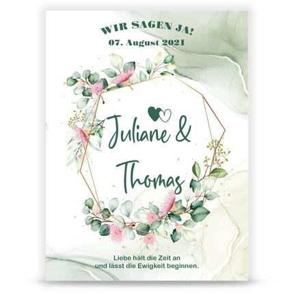 SEO. Hochzeitseinladungskarte im Eucalyptus Design - Linkreich