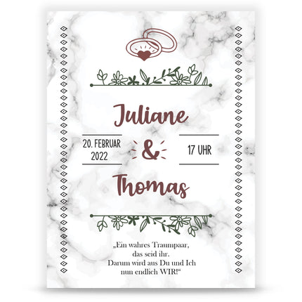SEO. Hochzeitseinladungskarte im Marble White Design - Linkreich