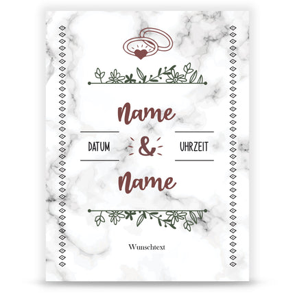 SEO. Hochzeitseinladungskarte im Marble White Design - Linkreich