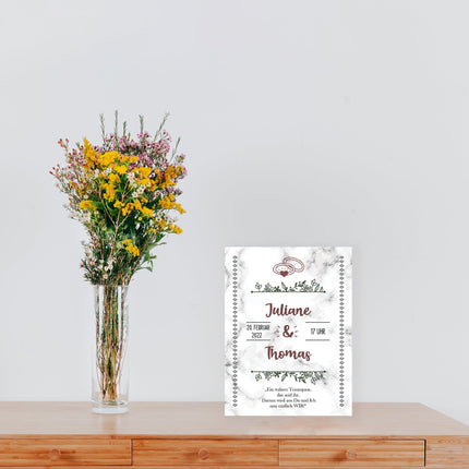SEO. Hochzeitseinladungskarte im Marble White Design - Linkreich