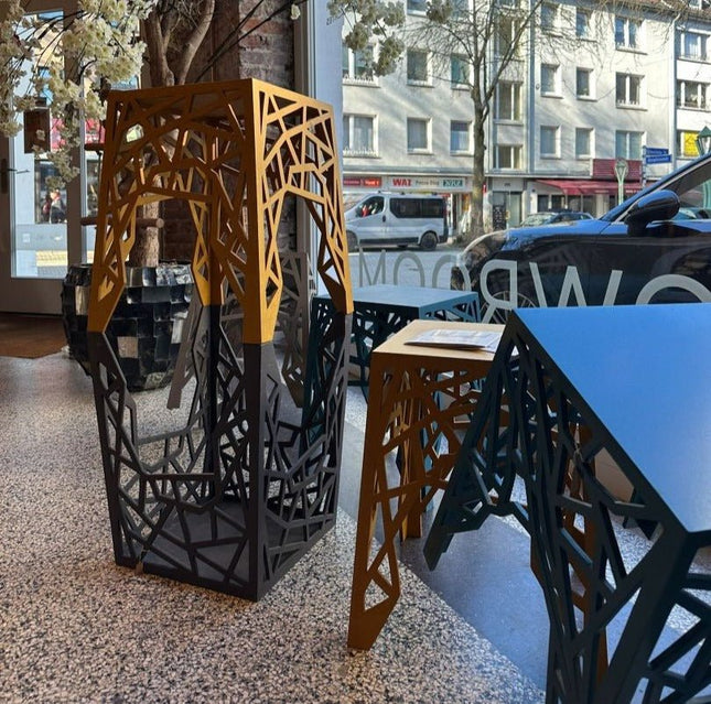 SEO. Hocker Kronenkreuz - gelb / gold Linkreich
