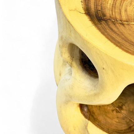 Holz Beistelltisch - Hocker, Nachttisch, Pflanzenhocker, Ablagetisch - Rundes Naturdesign mit organischer Form – Massiv aus Teakholz – 40x34x34 cm (Beistelltisch) kaufen bei Linkreich – Jetzt entdecken!