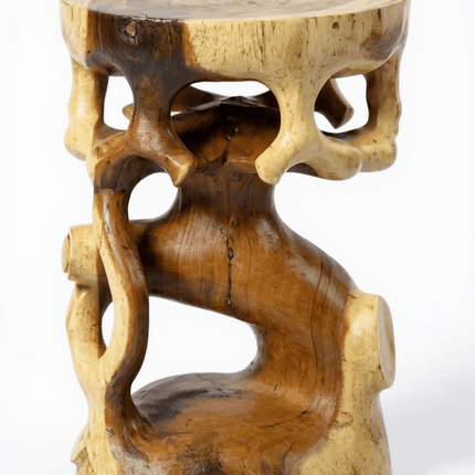 Holz Beistelltisch - Holzhocker Blumenhocker Hocker - Handgefertigt - Rund in Bonsai Style Saman - Holz - 40x30x30 cm () kaufen bei Linkreich – Jetzt entdecken!