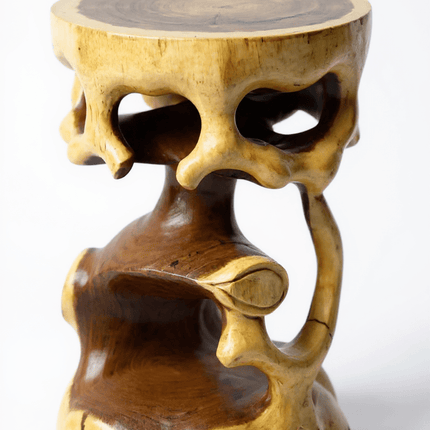 Holz Beistelltisch - Holzhocker Blumenhocker Hocker - Handgefertigt - Rund in Bonsai Style Saman - Holz - 40x30x30 cm () kaufen bei Linkreich – Jetzt entdecken!