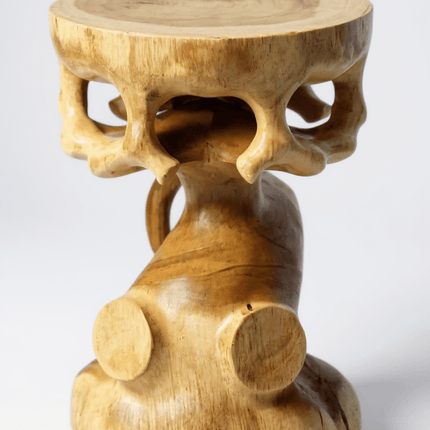 Holz Beistelltisch - Holzhocker Blumenhocker Hocker - Handgefertigt - Rund in Bonsai Style Saman - Holz - 40x30x30 cm () kaufen bei Linkreich – Jetzt entdecken!