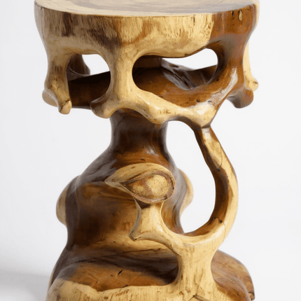 Holz Beistelltisch - Holzhocker Blumenhocker Hocker - Handgefertigt - Rund in Bonsai Style Saman - Holz - 40x30x30 cm () kaufen bei Linkreich – Jetzt entdecken!