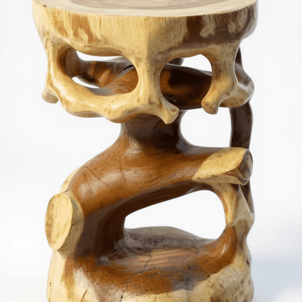 Holz Beistelltisch - Holzhocker Blumenhocker Hocker - Handgefertigt - Rund in Bonsai Style Saman - Holz - 40x30x30 cm () kaufen bei Linkreich – Jetzt entdecken!