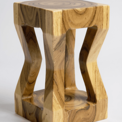 Holz Beistelltisch - Holzhocker Couchtisch Ablagetisch - Handgefertigt - Massives Suarholz - 50x28x28 cm () kaufen bei Linkreich – Jetzt entdecken!