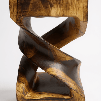 Holz Beistelltisch - Holzhocker Couchtisch - Flambierter Handgefertigt - Gedreht aus massivem Suarholz - 50x28x28 cm () kaufen bei Linkreich – Jetzt entdecken!