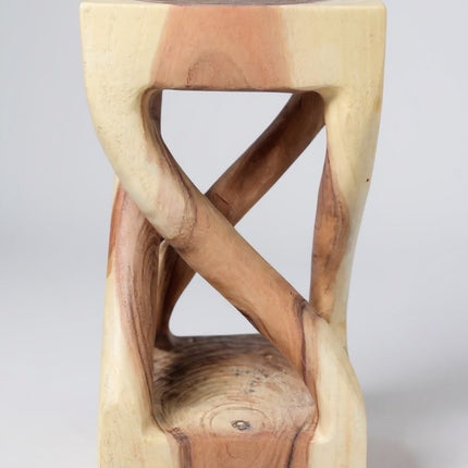 Holz Beistelltisch - Holzhocker Couchtisch - Handgefertigt - Gedreht aus hellen massivem Suarholz - 50x28x28 cm () kaufen bei Linkreich – Jetzt entdecken!