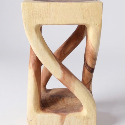 Holz Beistelltisch - Holzhocker Couchtisch - Handgefertigt - Gedreht aus hellen massivem Suarholz - 50x28x28 cm () kaufen bei Linkreich – Jetzt entdecken!