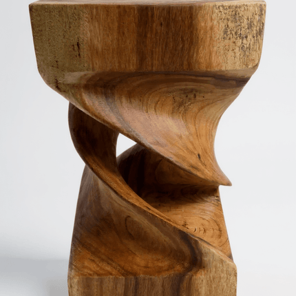 Holz Beistelltisch - Holzhocker Couchtisch - Handgefertigt - Gedreht aus massivem Suarholz - 50x28x28 cm () kaufen bei Linkreich – Jetzt entdecken!