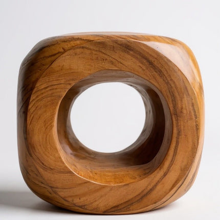 Holz Hocker – Pflanzenhocker Beistelltisch – Modern mit rundem Ausschnitt – Würfelform aus Massivholz – 40x40x40 cm (Beistelltisch) kaufen bei Linkreich – Jetzt entdecken!