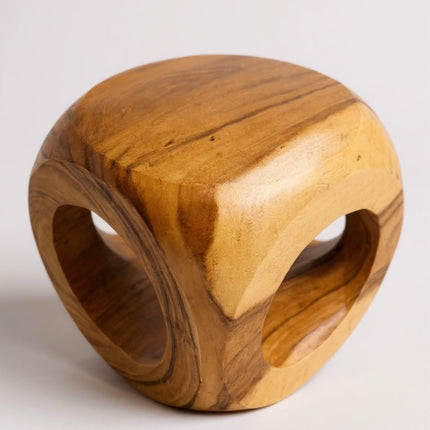 Holz Hocker – Pflanzenhocker Beistelltisch – Modern mit rundem Ausschnitt – Würfelform aus Massivholz – 40x40x40 cm (Beistelltisch) kaufen bei Linkreich – Jetzt entdecken!
