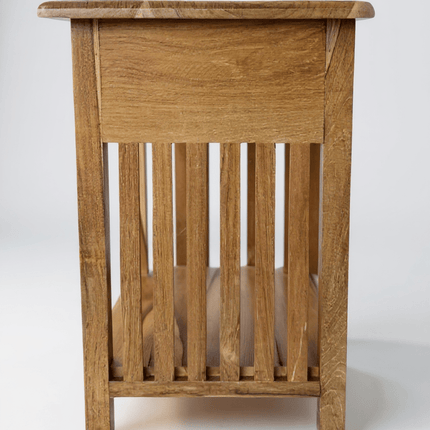 Holz Nachtkommode – Beistelltisch Nachttisch Nachtschrank – Vintage - Look aus massiven Teakholz - 50x40x30 cm (Nachttisch) kaufen bei Linkreich – Jetzt entdecken!