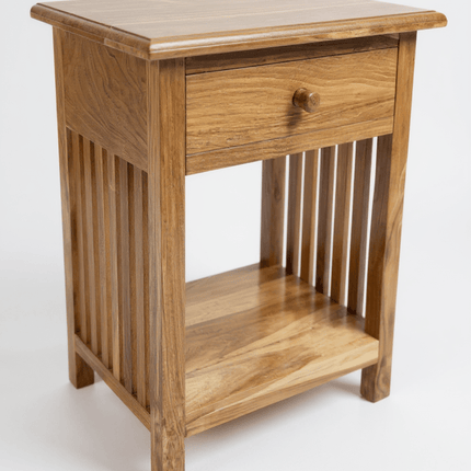 Holz Nachtkommode – Beistelltisch Nachttisch Nachtschrank – Vintage - Look aus massiven Teakholz - 50x40x30 cm (Nachttisch) kaufen bei Linkreich – Jetzt entdecken!