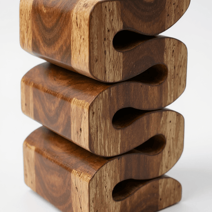 Holzhocker - Beistelltisch Blumenhocker Ablagetisch - Handgefertigt - Flambiert Schlange aus massivem Suarholz - 50x30x30 cm () kaufen bei Linkreich – Jetzt entdecken!