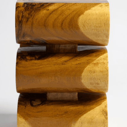Holzhocker - Beistelltisch Blumenhocker Ablagetisch - Handgefertigt - Natur Schlange aus massivem Suarholz - 50x30x30 cm () kaufen bei Linkreich – Jetzt entdecken!