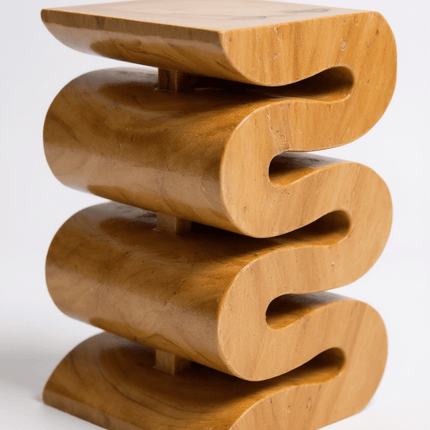 Holzhocker - Beistelltisch Blumenhocker Ablagetisch - Handgefertigt - Natur Schlange aus massivem Suarholz - 50x30x30 cm () kaufen bei Linkreich – Jetzt entdecken!