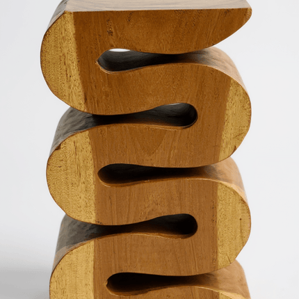 Holzhocker - Beistelltisch Blumenhocker Ablagetisch - Handgefertigt - Natur Schlange aus massivem Suarholz - 50x30x30 cm () kaufen bei Linkreich – Jetzt entdecken!