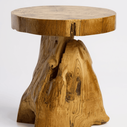 Holzhocker – Beistelltisch Blumenhocker Ablagetisch – Handgefertigt – Natürliche Form aus massivem Teakholz – 45x40x40 cm (Beistelltisch) kaufen bei Linkreich – Jetzt entdecken!