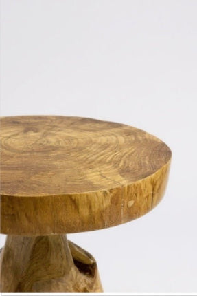 Holzhocker – Beistelltisch Blumenhocker Ablagetisch – Handgefertigt – Natürliche Form aus massivem Teakholz – 45x40x40 cm (Beistelltisch) kaufen bei Linkreich – Jetzt entdecken!