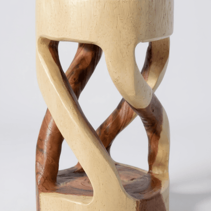 Holzhocker - Beistelltisch Blumenhocker Ablagetisch - Unikat Handgefertigt - Rund Gedreht aus massivem Suarholz - 50x28x28 cm () kaufen bei Linkreich – Jetzt entdecken!