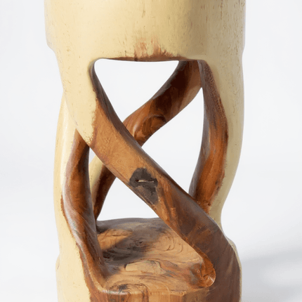 Holzhocker - Beistelltisch Blumenhocker Ablagetisch - Unikat Handgefertigt - Rund Gedreht aus massivem Suarholz - 50x28x28 cm () kaufen bei Linkreich – Jetzt entdecken!