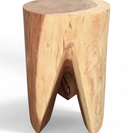 Holzhocker - Beistelltisch Blumenhocker Ablagetisch - Unikat Handgefertigt - Rund stehend aus massivem Suarholz - 45x30x30 cm () kaufen bei Linkreich – Jetzt entdecken!
