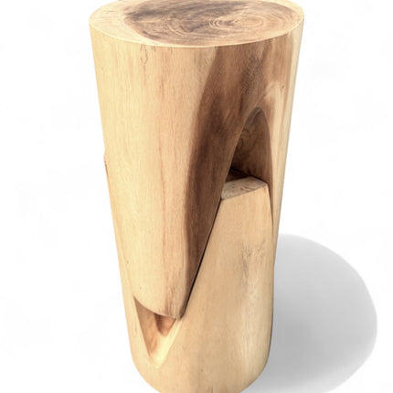 Holzhocker - Beistelltisch Blumenhocker Ablagetisch - Unikat Handgefertigt - Rund stehend aus massivem Suarholz - 45x30x30 cm () kaufen bei Linkreich – Jetzt entdecken!