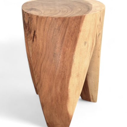 Holzhocker - Beistelltisch Blumenhocker Ablagetisch - Unikat Handgefertigt - Rund stehend aus massivem Suarholz - 45x30x30 cm () kaufen bei Linkreich – Jetzt entdecken!