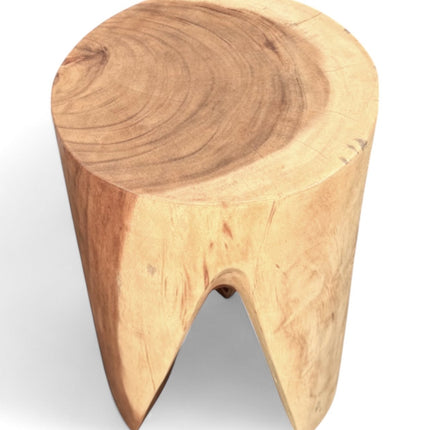 Holzhocker - Beistelltisch Blumenhocker Ablagetisch - Unikat Handgefertigt - Rund stehend aus massivem Suarholz - 45x30x30 cm () kaufen bei Linkreich – Jetzt entdecken!