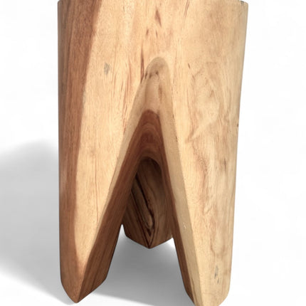 Holzhocker - Beistelltisch Blumenhocker Ablagetisch - Unikat Handgefertigt - Rund stehend aus massivem Suarholz - 45x30x30 cm () kaufen bei Linkreich – Jetzt entdecken!