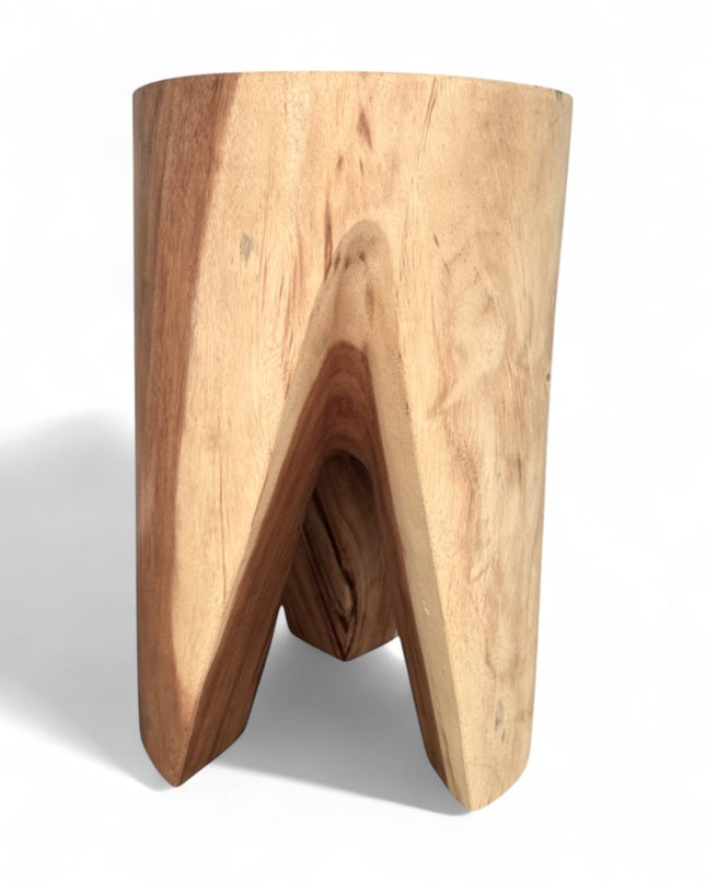 Holzhocker - Beistelltisch Blumenhocker Ablagetisch - Unikat Handgefertigt - Rund stehend aus massivem Suarholz - 45x30x30 cm () kaufen bei Linkreich – Jetzt entdecken!