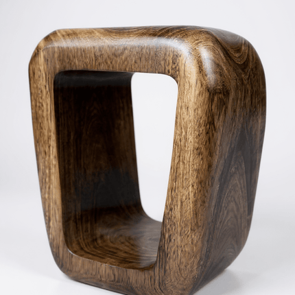 Holzhocker - Beistelltisch Couchtisch - Handgefertigter Flambierter Hocker aus massivem Suarholz - 50x30x40 cm (Beistelltisch) kaufen bei Linkreich – Jetzt entdecken!