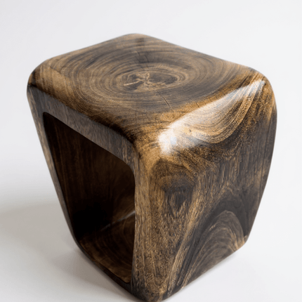 Holzhocker - Beistelltisch Couchtisch - Handgefertigter Flambierter Hocker aus massivem Suarholz - 50x30x40 cm (Beistelltisch) kaufen bei Linkreich – Jetzt entdecken!