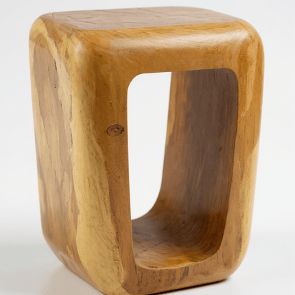 Holzhocker - Beistelltisch Couchtisch - Handgefertigter Hocker aus massivem Suarholz - 50x30x40 cm (Beistelltisch) kaufen bei Linkreich – Jetzt entdecken!