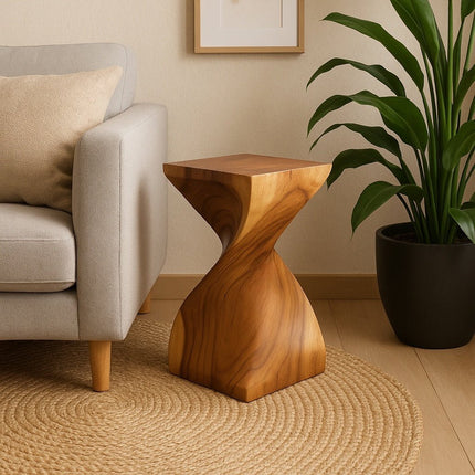 Holzhocker - Edler Beistelltisch Holz - Holz Hocker - Handgefertigter Beistelltisch aus Holz - 50x28x28cm (Beistelltisch) kaufen bei Linkreich – Jetzt entdecken!