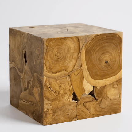 Holzmosaik Beistelltisch - Couchtisch Nachttisch Pflanzenhocker Hocker - Handgefertigt - 40&60x40x40 cm () kaufen bei Linkreich – Jetzt entdecken!