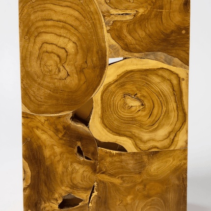 Holzmosaik Beistelltisch - Couchtisch Nachttisch Pflanzenhocker Hocker - Handgefertigt - 40&60x40x40 cm () kaufen bei Linkreich – Jetzt entdecken!