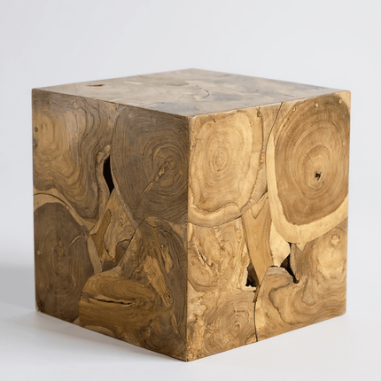 Holzmosaik Beistelltisch - Couchtisch Nachttisch Pflanzenhocker Hocker - Handgefertigt - 40&60x40x40 cm () kaufen bei Linkreich – Jetzt entdecken!