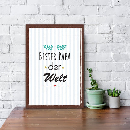 SEO. Holzschild Bester Papa der Welt - Linkreich