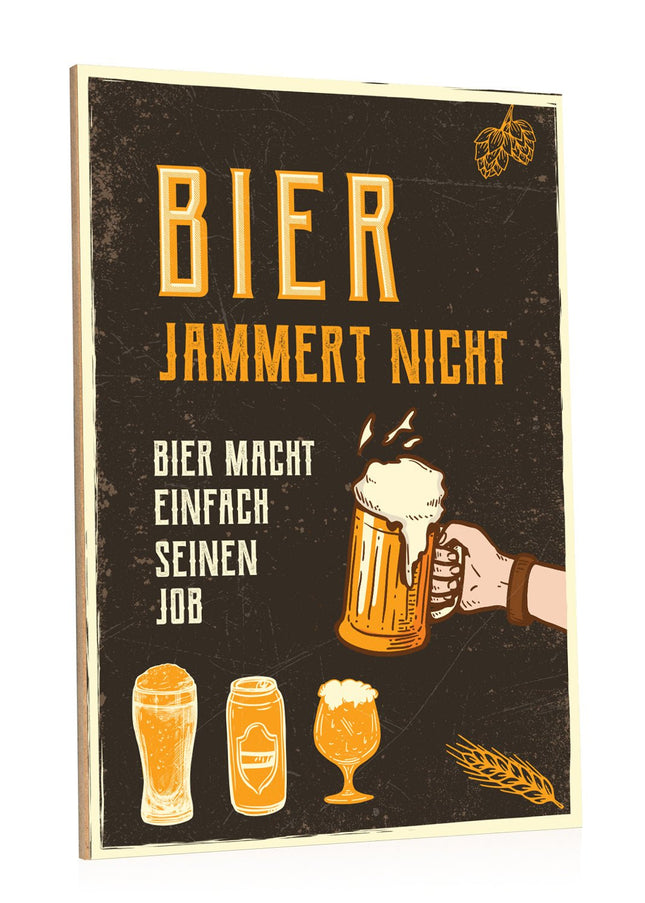 SEO. Holzschild Bier jammert nicht - Linkreich