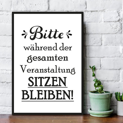SEO. Holzschild Bitte sitzen bleiben - Linkreich