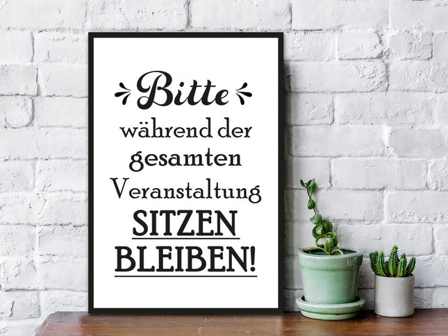 SEO. Holzschild Bitte sitzen bleiben - Linkreich
