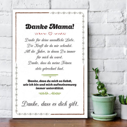 SEO. Holzschild Danke Mama dass es Dich gibt - Linkreich