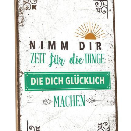 SEO. Holzschild Dinge die Dich glücklich machen - Linkreich