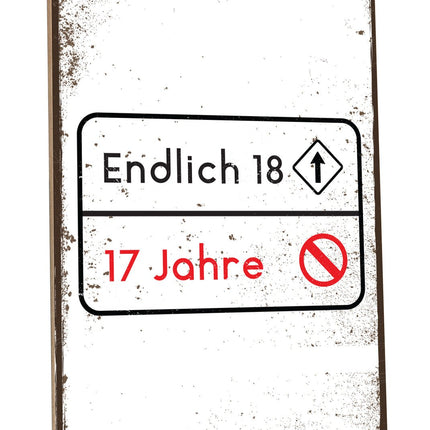 SEO. Holzschild Endlich 18 Jahre - Linkreich