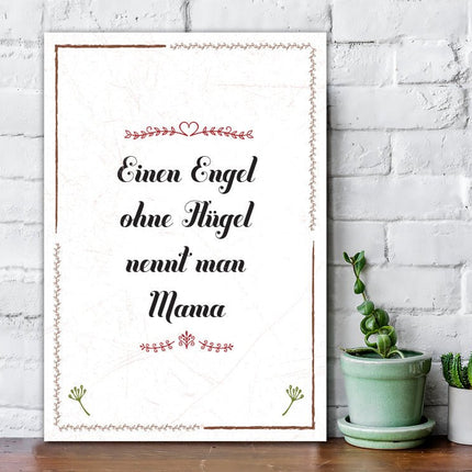 SEO. Holzschild Engel ohne Flügel nennt man Mama - Linkreich