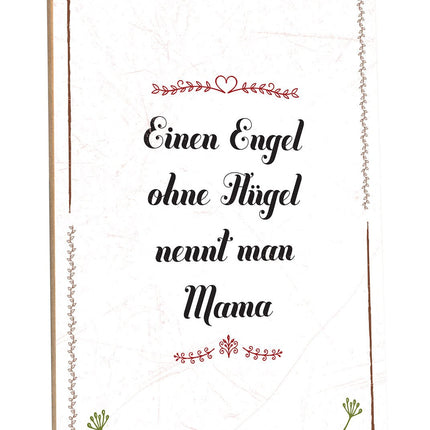 SEO. Holzschild Engel ohne Flügel nennt man Mama - Linkreich